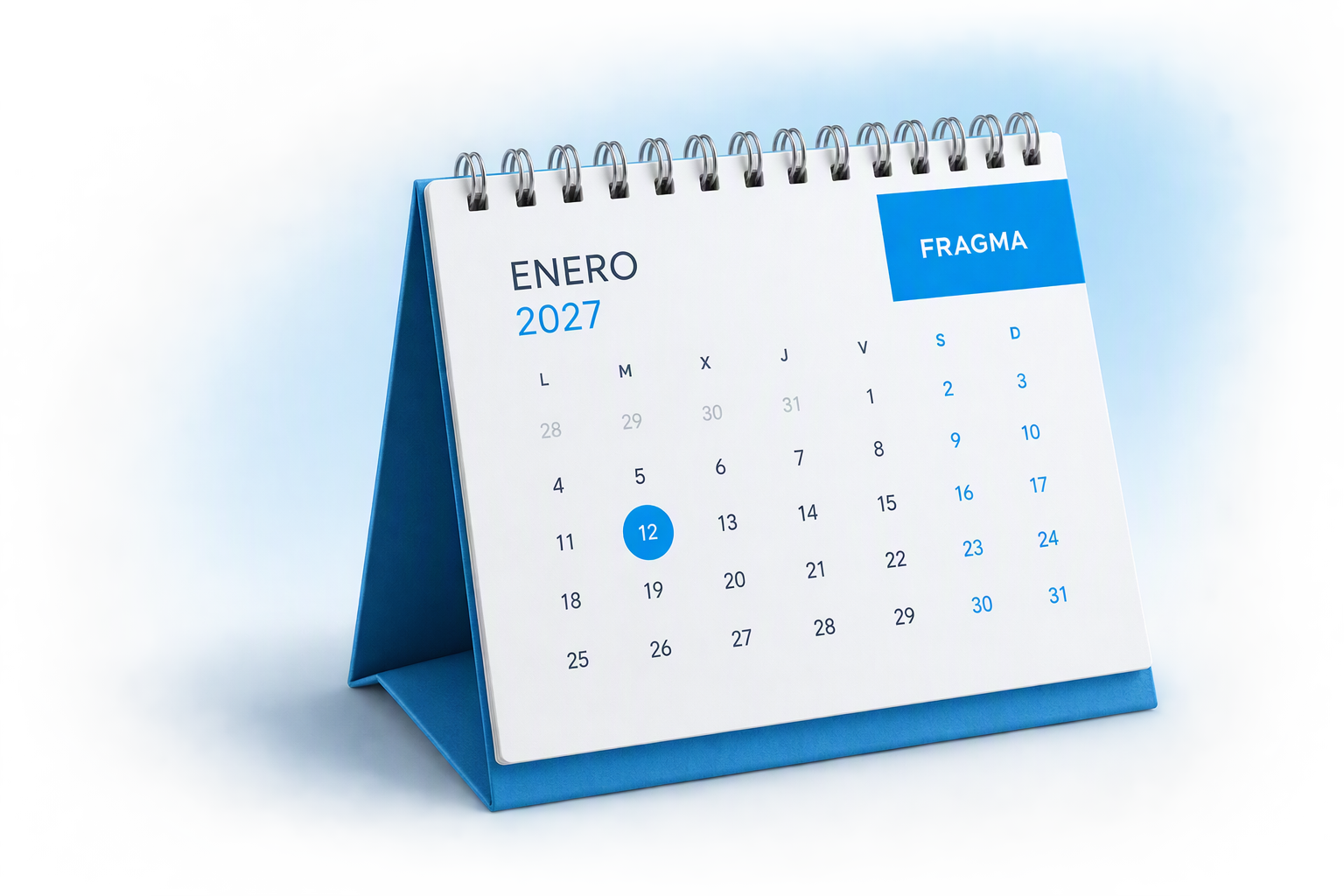 Calendario personalizado 2027 para empresas - Fragma